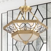 Bright Sea Lighting Clarisse Brass Pendant Light