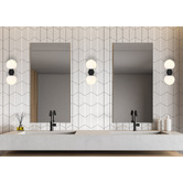 Bright Sea Lighting Ria 2 Light Metal &amp; Glass Wall Lamp