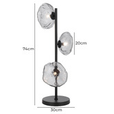 Bright Sea Lighting Amelie Smoked Glass 3 Light Table Lamp