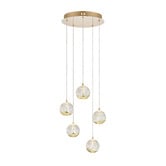 Bright Sea Lighting Elettra Gold Stainless steel 5 Light LED Pendant