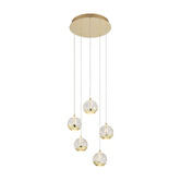 Bright Sea Lighting Elettra Gold Stainless steel 5 Light LED Pendant