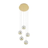 Bright Sea Lighting Elettra Gold Stainless steel 5 Light LED Pendant