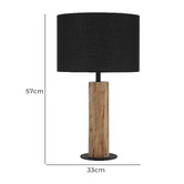 Bright Sea Lighting Tolga Pine Wood Table Lamp