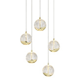 Bright Sea Lighting Elettra Gold Stainless steel 5 Light LED Pendant