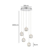 Bright Sea Lighting Elettra Gold Stainless steel 5 Light LED Pendant