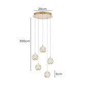 Bright Sea Lighting Elettra Gold Stainless steel 5 Light LED Pendant