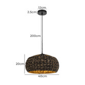 Bright Sea Lighting 40cm Royston Water Hyacinth Pendant Light