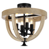 Bright Sea Lighting Tokig Iron Timber Multi Mount 4 Light Pendant