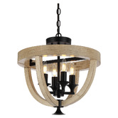 Bright Sea Lighting Tokig Iron Timber Multi Mount 4 Light Pendant