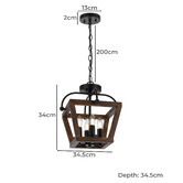 Bright Sea Lighting Sigrid 2-in-1 Iron Pendant Light