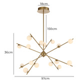 Bright Sea Lighting Fiamma 16 Light LED Pendant