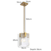 Bright Sea Lighting Brenna Ribbed Glass 1 Light Pendant
