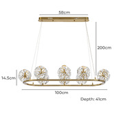 Bright Sea Lighting Anora Iron 8 Light LED Pendant