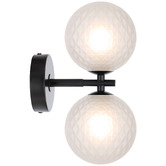 Bright Sea Lighting Calista Iron &amp; Frosted Diamond Glass 2 Light Wall Sconce