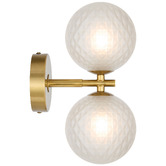 Bright Sea Lighting Calista Iron &amp; Frosted Diamond Glass 2 Light Wall Sconce