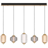Bright Sea Lighting Brass Altos 5 Light LED Pendant