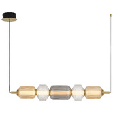 Bright Sea Lighting Brass Altos Vertical 5 Light LED Pendant