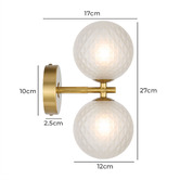 Bright Sea Lighting Calista Iron &amp; Frosted Diamond Glass 2 Light Wall Sconce