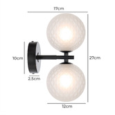 Bright Sea Lighting Calista Iron &amp; Frosted Diamond Glass 2 Light Wall Sconce