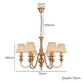 Bright Sea Lighting Astra Iron 6 Light Pendant with Shades