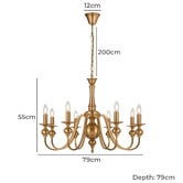Bright Sea Lighting Astra Iron 8 Light Pendant