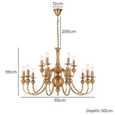 Bright Sea Lighting Astra Iron 15 Light Pendant