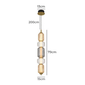 Bright Sea Lighting Brass Altos Vertical 5 Light LED Pendant