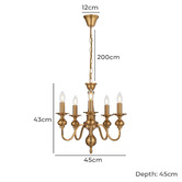 Bright Sea Lighting Astra Iron 5 Light Pendant