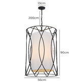 Bright Sea Lighting Raja 56cm Iron Pendant Light