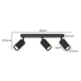 Bright Sea Lighting Atmore Iron 3 Lamp Bar Spotlight