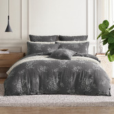 Private Collection Charcoal Maisey Stonewashed Cotton Quilt Cover Set