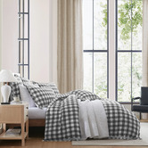 Private Collection Charcoal Waverley Cotton Slub Jacquard Quilt Cover Set	