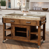 Hawthorne Home Brooke Pine Kitchen Cart