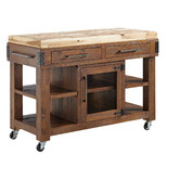 Hawthorne Home Brooke Pine Kitchen Cart