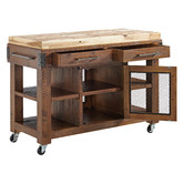 Hawthorne Home Brooke Pine Kitchen Cart