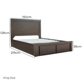 Hawthorne Home Romero Pine Wood Platform Bed with Underbed Drawers