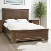Hawthorne Home Isadora Pine Wood Bed Frame with Storage Drawers