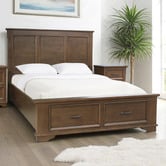 Hawthorne Home Isadora Pine Wood Bed Frame with Storage Drawers