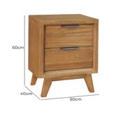 Hawthorne Home California Pine Wood Bedside Table