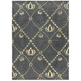 Morris &amp; Co Black Trellis Hand-Tufted Wool-Blend Rug