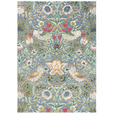 Morris &amp; Co Mint Floral Strawberry Thief Hand-Tufted Wool Rug