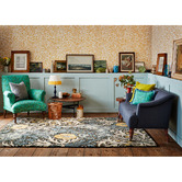 Morris &amp; Co Teal Seaweed Hand-Tufted Wool-Blend Rug