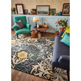 Morris &amp; Co Teal Seaweed Hand-Tufted Wool-Blend Rug