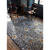 Morris &amp; Co Indigo Snakeshead Hand-Tufted Wool-Blend Rug
