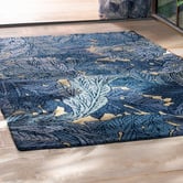 Morris &amp; Co Indigo Acanthus Hand-Tufted Outdoor Rug