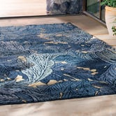 Morris &amp; Co Indigo Acanthus Hand-Tufted Outdoor Rug