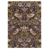 Morris &amp; Co Grape Strawberry Thief Hand-Tufted Pure New Wool Rug