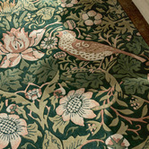 Morris &amp; Co Forest Strawberry Thief Hand-Tufted Pure New Wool Rug