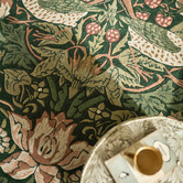 Morris &amp; Co Forest Strawberry Thief Hand-Tufted Pure New Wool Rug