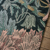 Morris &amp; Co Teal Honeysuckle &amp; Tulip Hand-Tufted Pure New Wool Rug